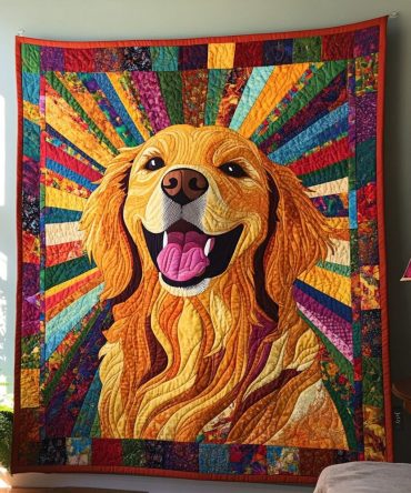 Sunshine Retriever Quilted Blanket