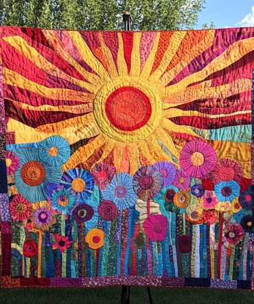 Sunshine Garden Quilted Blanket