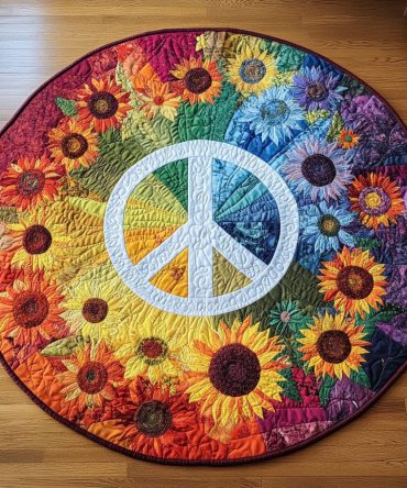 Sunshine Peace Quilted Round Mat