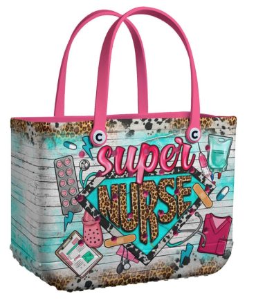 Bucket Tote Bag, Limited Edition Bogg Bag, Beach Bag Super Nurse