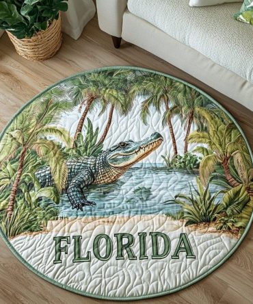 Swamp Serenity Quilted Round Mat