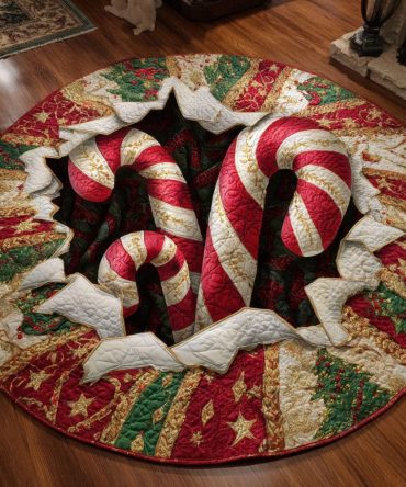 Sweet Stripes Quilted Round Mat