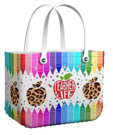 Bucket Tote Bag, Limited Edition Bogg Bag, Beach Bag Teacher Life