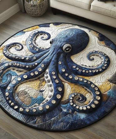 Octopus Quilted Round Mat