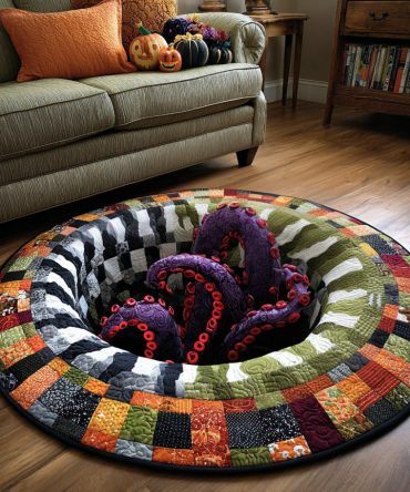 Tentacle Hollow Quilted Round Mat