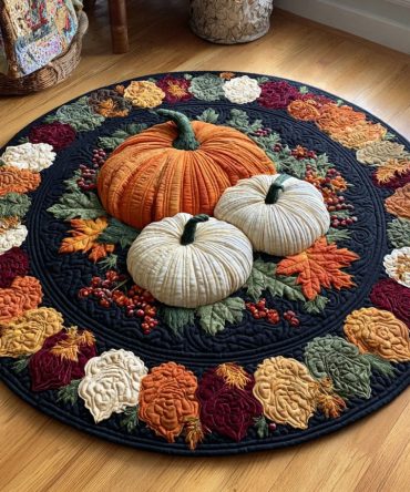 Thankful Hearts Quilted Round Mat