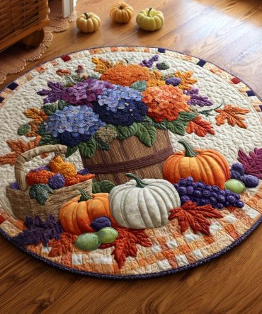 Thanksgiving Cornucopia Quilted Round Mat