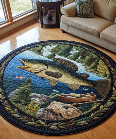 The Bass Retreat Quilted Round Mat