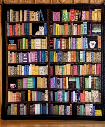 The Bookshelf Beauty Quilted Blanket