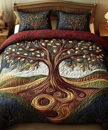The Ever-Growing Tree 3-Piece Quilted Bedding Set