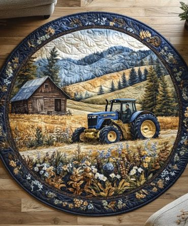 The Plowing Power Quilted Round Mat