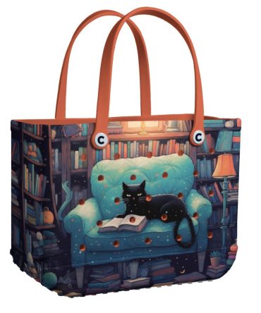 Bucket Tote Bag, Limited Edition Bogg Bag, Beach Bag The Reading Cat