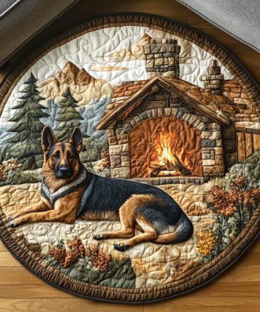The Regal Shepherd Quilted Round Mat