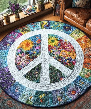 Threads Of Peace Quilted Round Mat