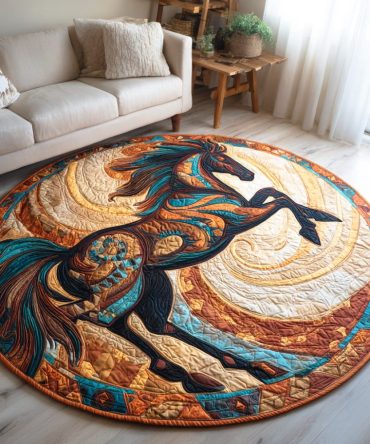 Thunder Hoof Trail Quilted Round Mat