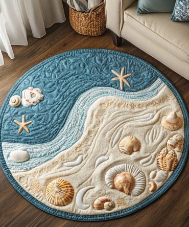 Tidal Bliss Quilted Round Mat