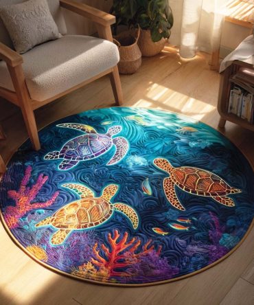 Tide Crest Quilted Round Mat
