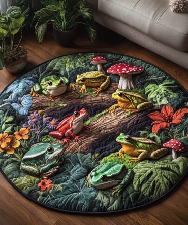 Toadally Adorable Quilted Round Mat