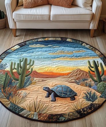 Tortoise Grace Quilted Round Mat