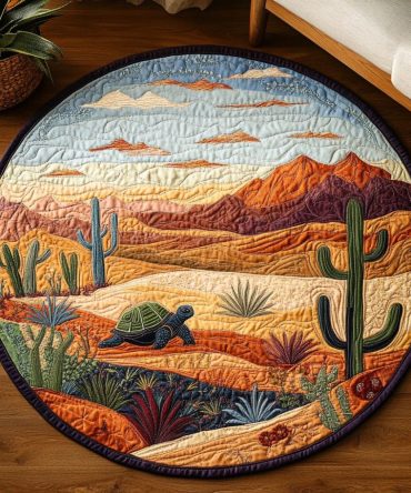 Tortoise Path Quilted Round Mat