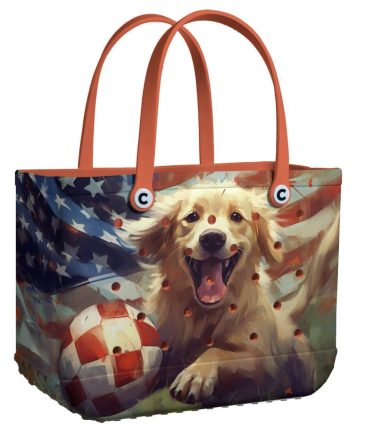 Bucket Tote Bag, Limited Edition Bogg Bag, Beach Bag Touchdown Pup
