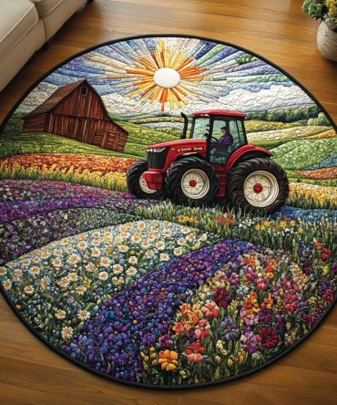 Tractor Life Quilted Round Mat