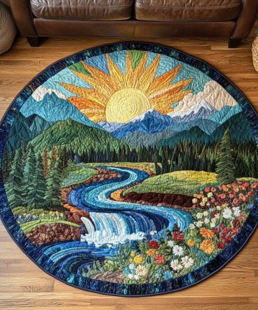Tranquil Flow Quilted Round Mat