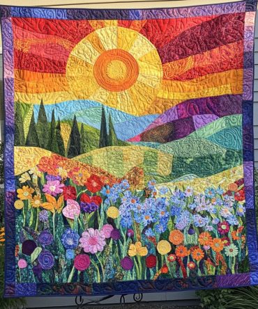 Tranquil Landscape Tapestry Quilted Blanket