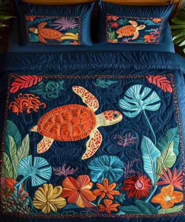 Tranquil Sea 3-Piece Quilted Bedding Set