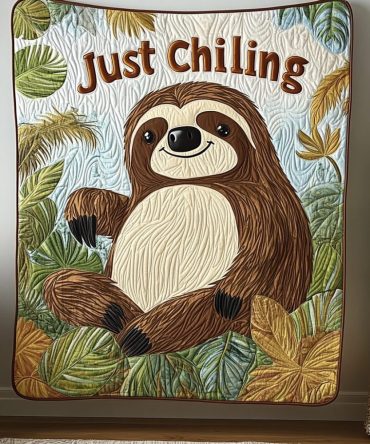Tranquil Sloth Quilted Blanket
