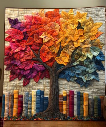 Tree Of Wisdom Quilted Blanket
