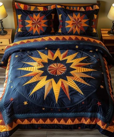 Tribal Sunrise 3-Piece Quilted Bedding Set