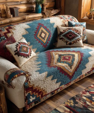 Tribal Horizon Quilted Sofa Cover