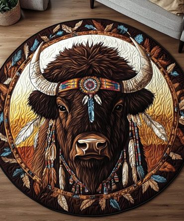 Tribal Strength Quilted Round Mat