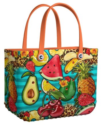 Vibrant Tropical Fruits Tote Bag - Stylish, Durable & Eco-Friendly Beach Bag For Summer Fun!