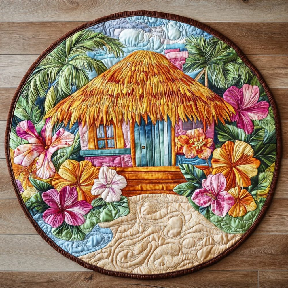 Tropical Cottage Quilted Round Mat