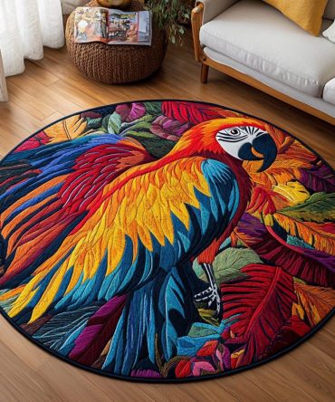 Tropical Plume Quilted Round Mat