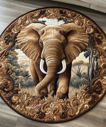 Trunk Treasures Quilted Round Mat