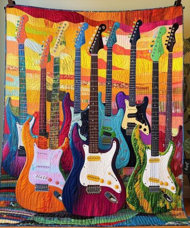 Tuned Frequencies Quilted Blanket