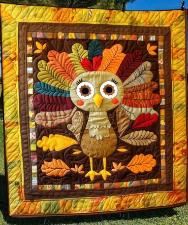 Turkey Cheer Quilted Blanket