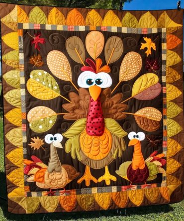 Turkey Togetherness Quilted Blanket