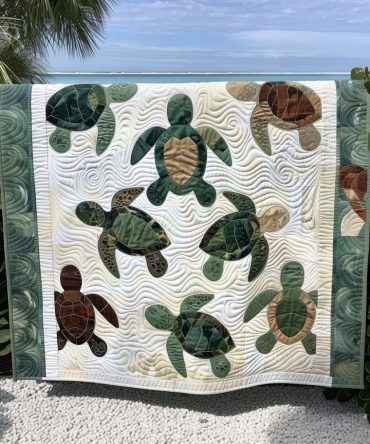Turtle Mosaic Quilted Blanket