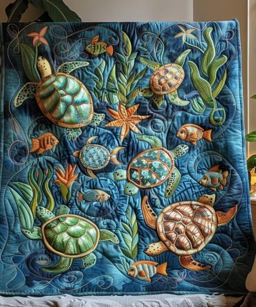 Turtle Sanctuary Quilted Blanket