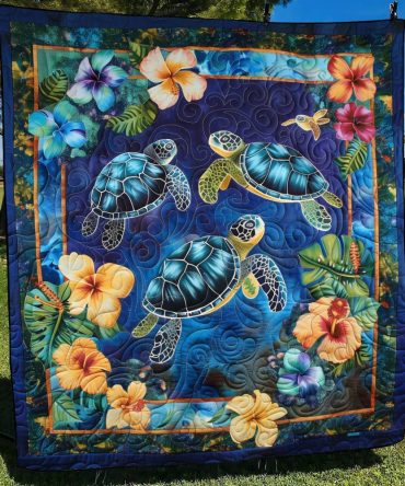 Turtle Tranquility Quilted Blanket