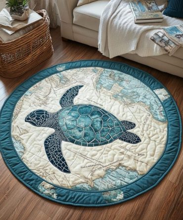 Turtle Essence Quilted Round Mat