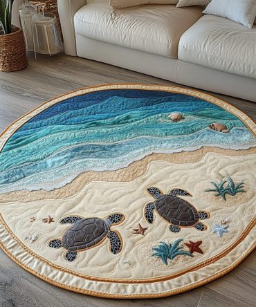 Turtle Haven Quilted Round Mat