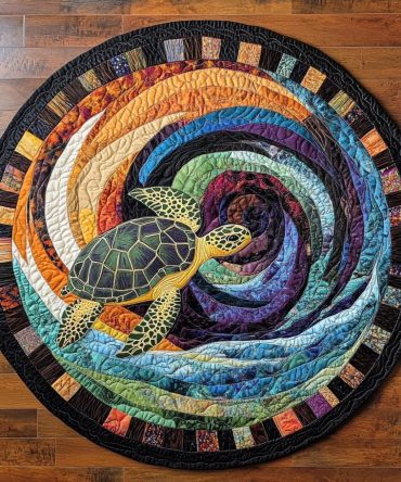 Turtle Journey Quilted Round Mat