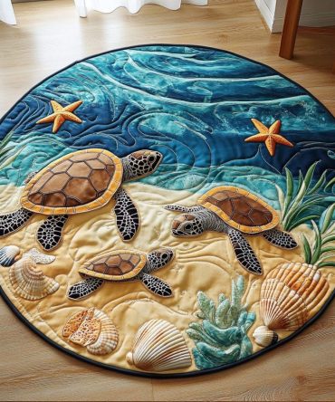 Turtle Shore Quilted Round Mat