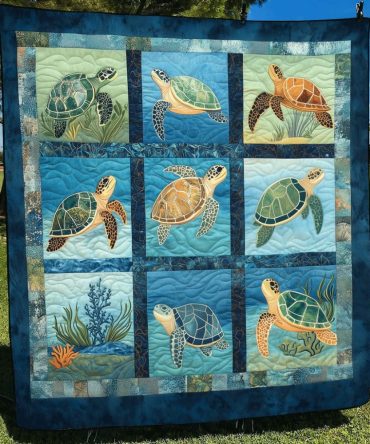 Turtle Tide Quilted Blanket