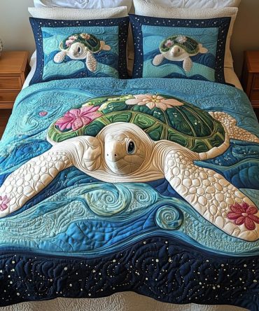 Turtle Tides 3-Piece Quilted Bedding Set